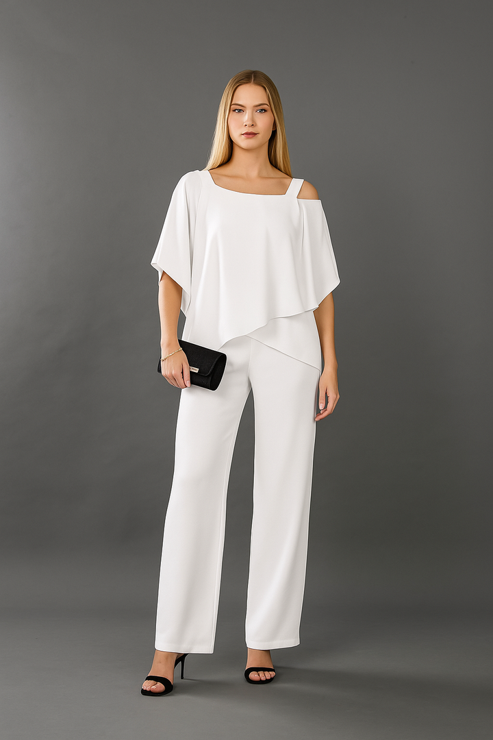Delphine | Elegant Layered Two-Piece Pant Set