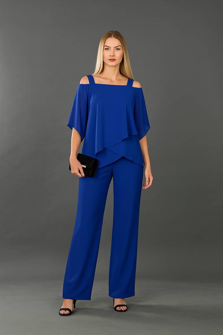 Delphine | Elegant Layered Two-Piece Pant Set