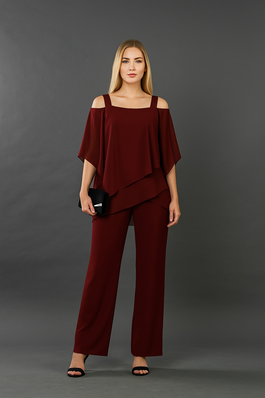 Delphine | Elegant Layered Two-Piece Pant Set