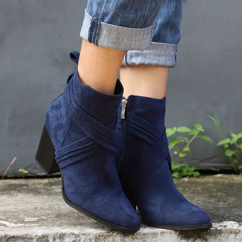 Anika | Criss - Cross Zip Ankle Boots - Boots - MOOD Melbourne