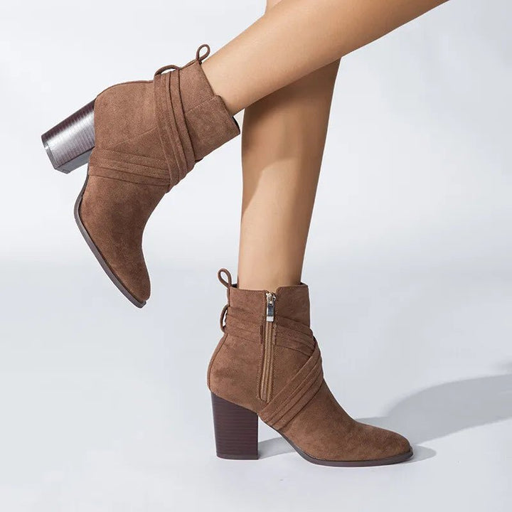 Anika | Criss - Cross Zip Ankle Boots - Boots - MOOD Melbourne