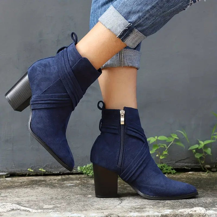 Anika | Criss - Cross Zip Ankle Boots - Boots - MOOD Melbourne