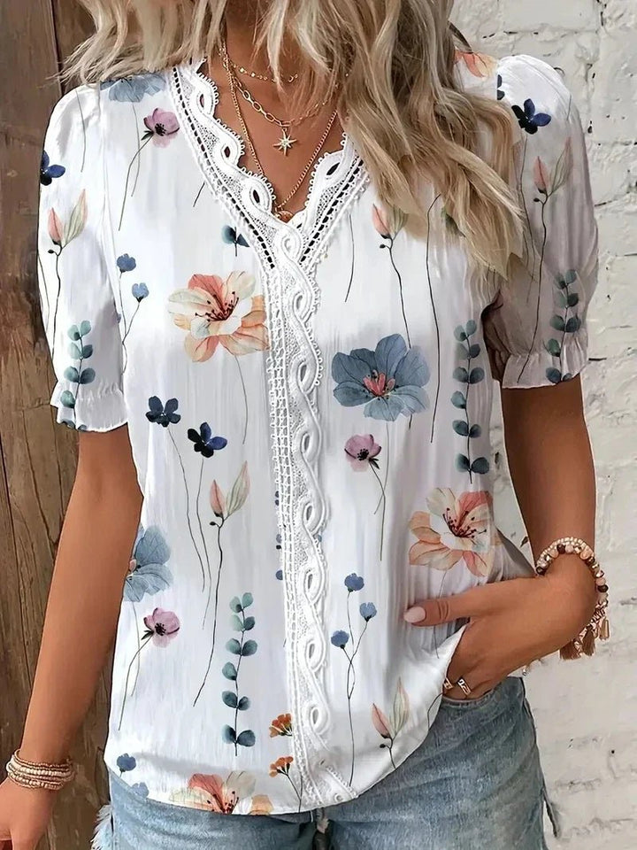 Athena | Elegant Top with floral print - Tops - AUS - 0232 - MOOD Melbourne