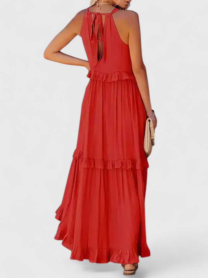 Alina | Flowy Ruffle Maxi Dress