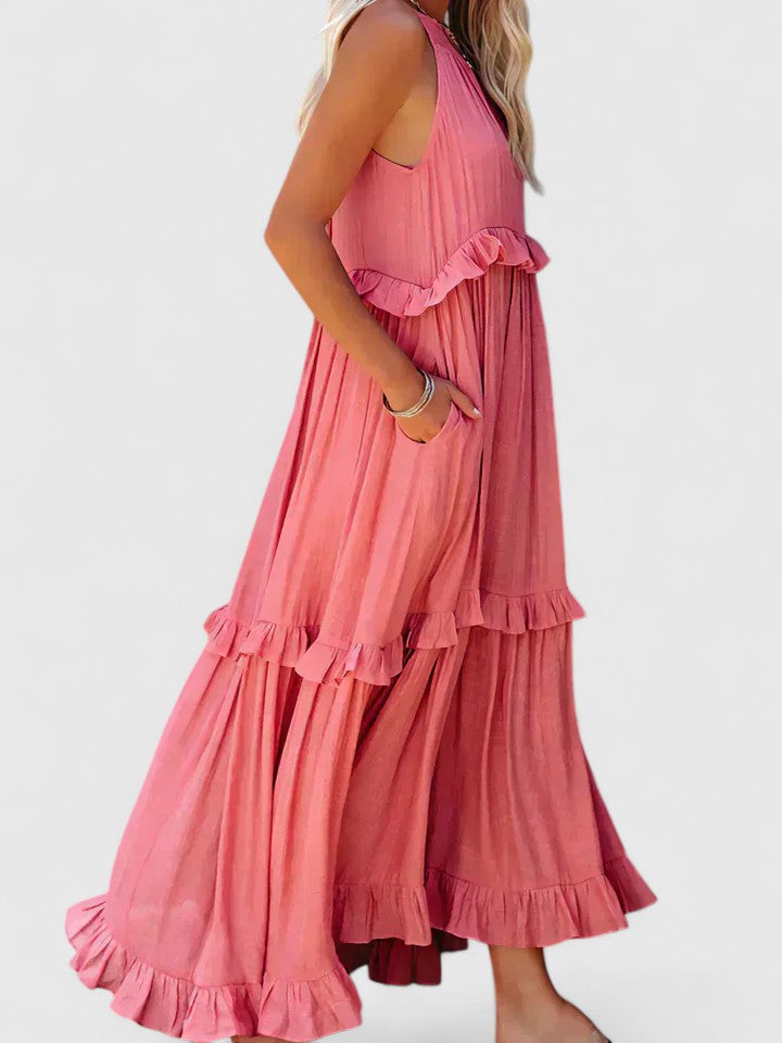 Alina | Flowy Ruffle Maxi Dress