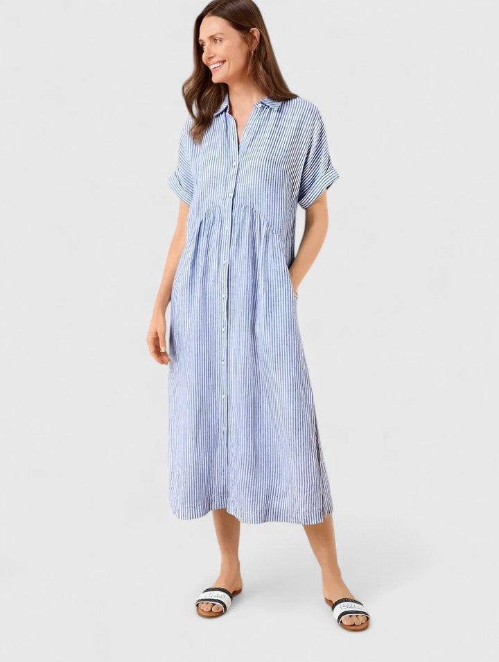 Elowen | Striped Button-Down Midi Dress