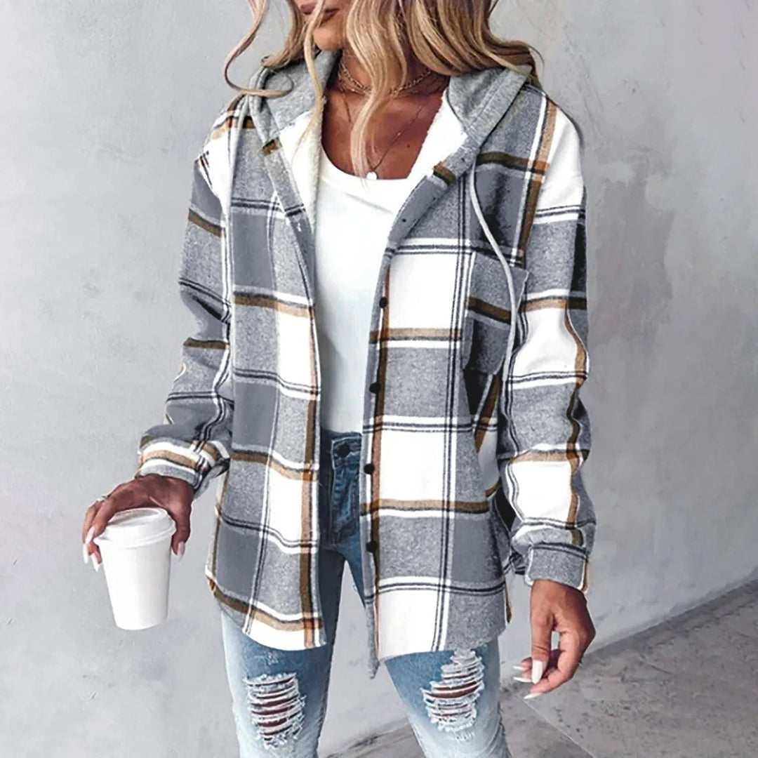 Brielle | Cozy Plaid Hooded Jacket - Jackets - AUS - 0285 - MOOD Melbourne