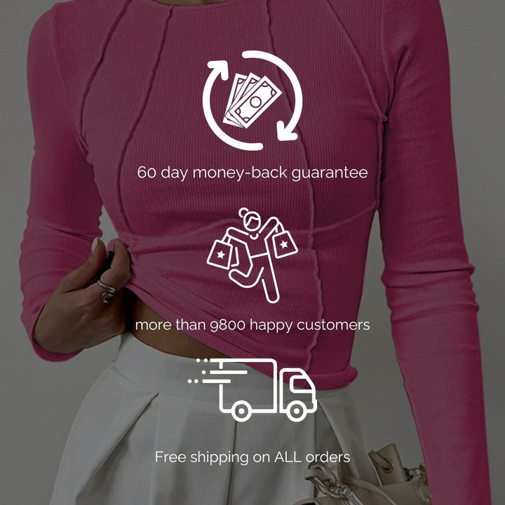 Bronte | Elegant Ribbed Top with Seam Accents - MOOD Melbourne