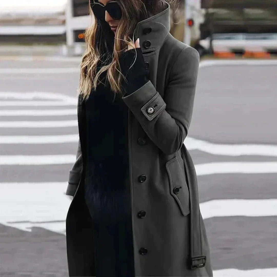 Celeste | Double - Breasted Long Women’s Coat - Coats & Jackets - MOOD Melbourne