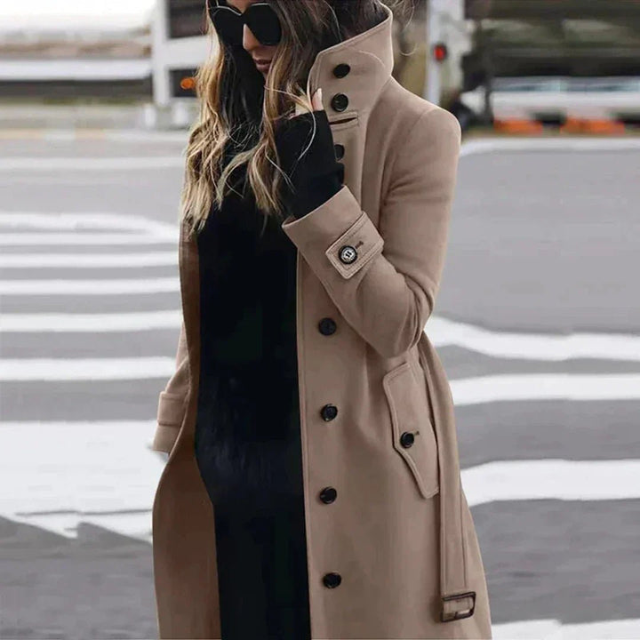 Celeste | Double - Breasted Long Women’s Coat - Coats & Jackets - MOOD Melbourne