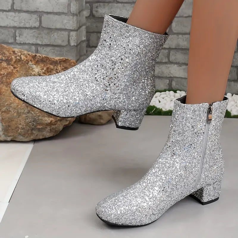 Celestia | Sparkling Glitter Ankle Boots - Boots - MOOD Melbourne