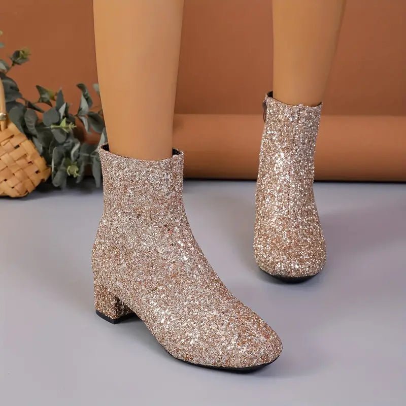 Celestia | Sparkling Glitter Ankle Boots - Boots - MOOD Melbourne