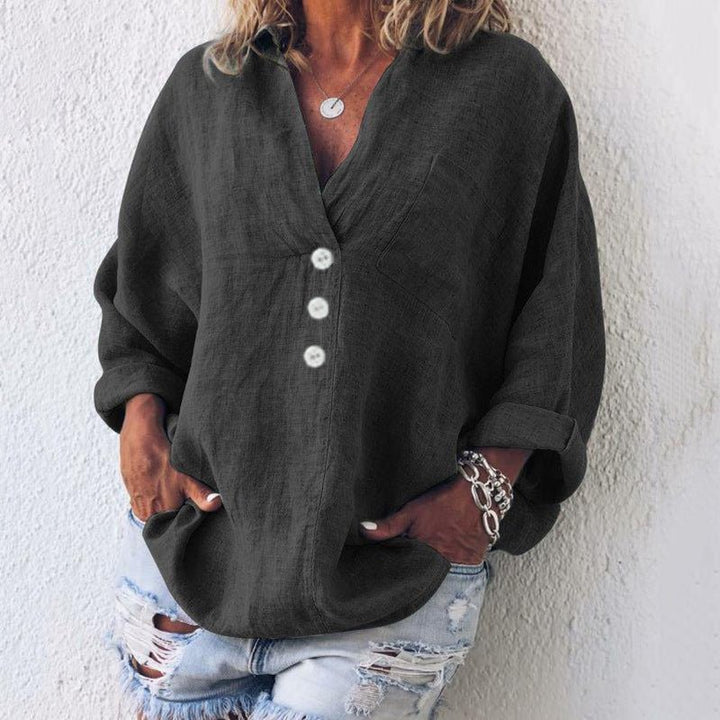 Colleen Stylish Cotton Linen Pullover - Blouses & Shirts - MOOD Melbourne