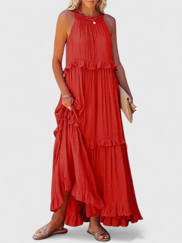 Alina | Flowy Ruffle Maxi Dress