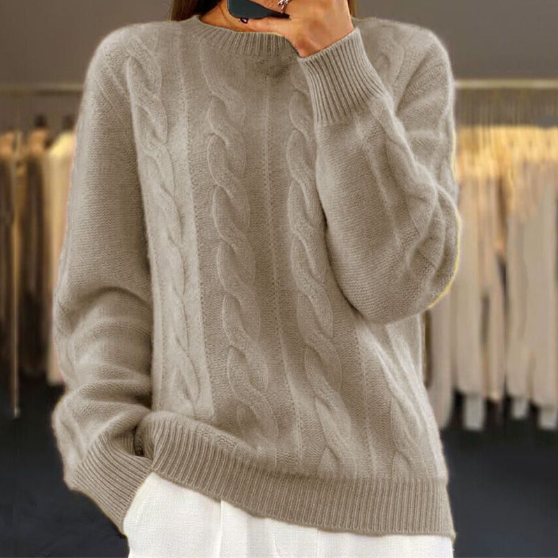 Debbie - Warm knitted sweater - Kleding - DEBBIE - AU - KHAKI - S - MOOD Melbourne