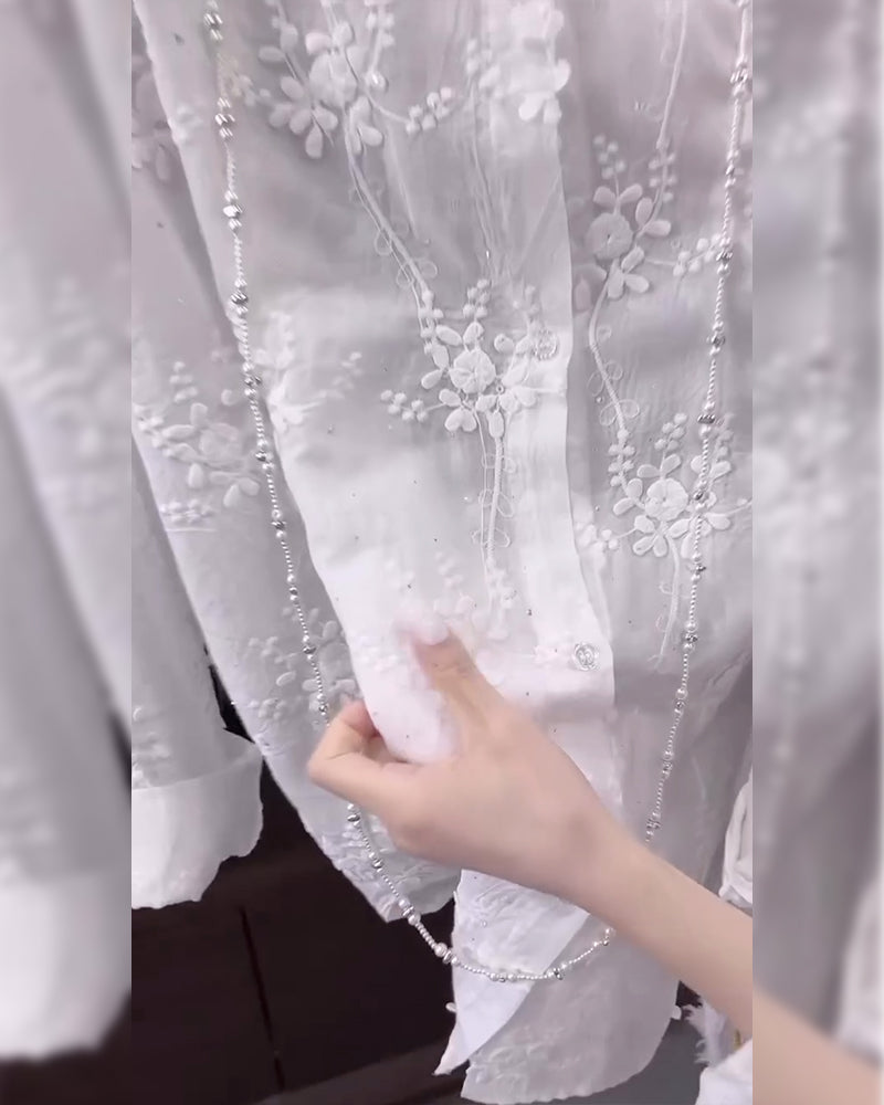 Elira | Embroidered Button-Up Blouse
