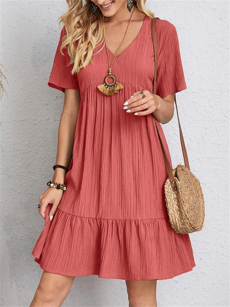 Tummy-Control Retro V-Neck Dress