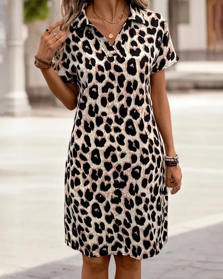 Kara | Leopard Print Shirt Dress