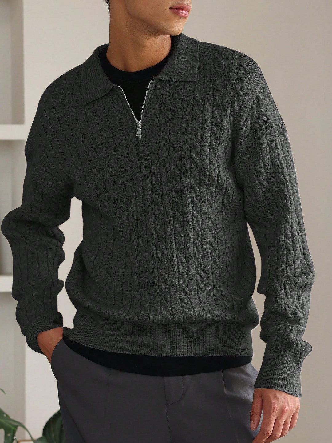 Elias | Cable - Knit Half - Zip Sweater - Sweater - MOOD Melbourne