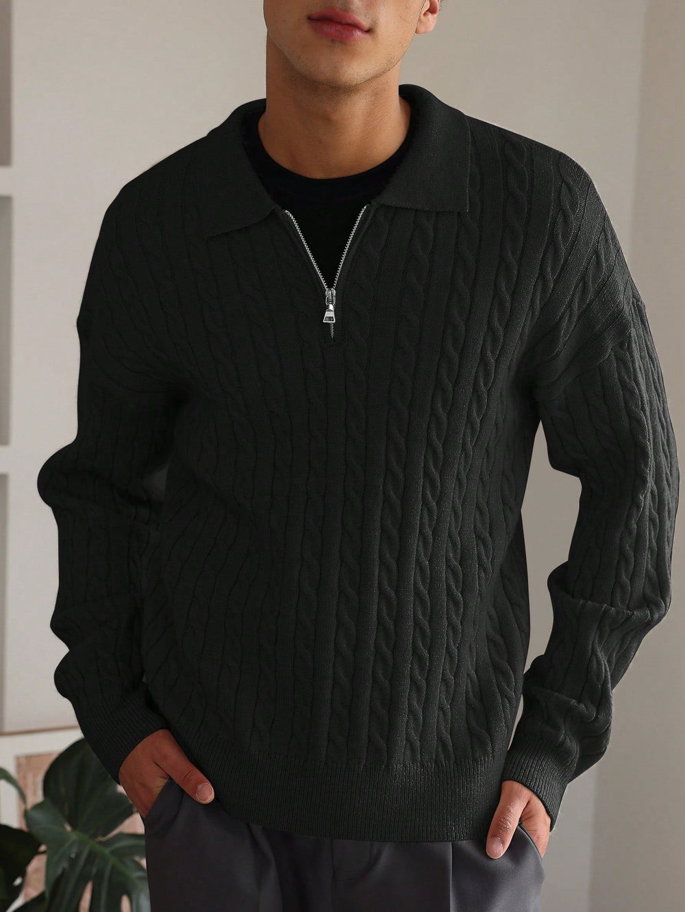 Elias | Cable - Knit Half - Zip Sweater - Sweater - MOOD Melbourne