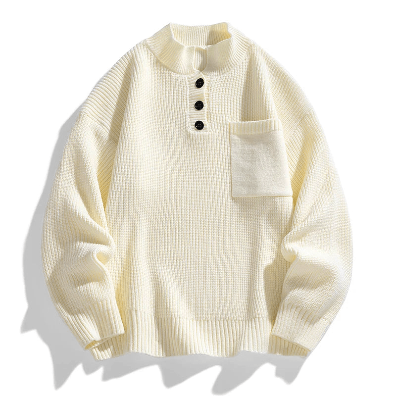 Elliot | Minimalist Knit Button Sweater - Sweater - MOOD Melbourne