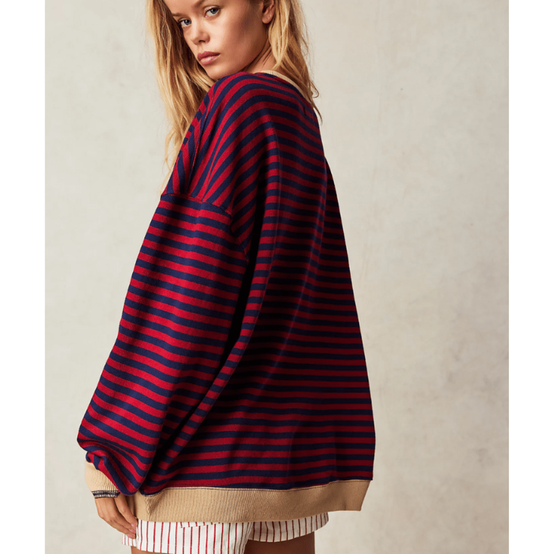 Emery | Relaxed Striped Women’s Sweatshirt - Sweater - MOOD Melbourne