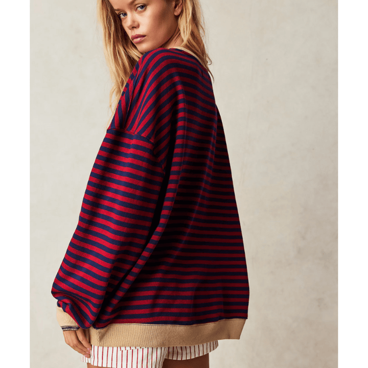 Emery | Relaxed Striped Women’s Sweatshirt - Sweater - MOOD Melbourne