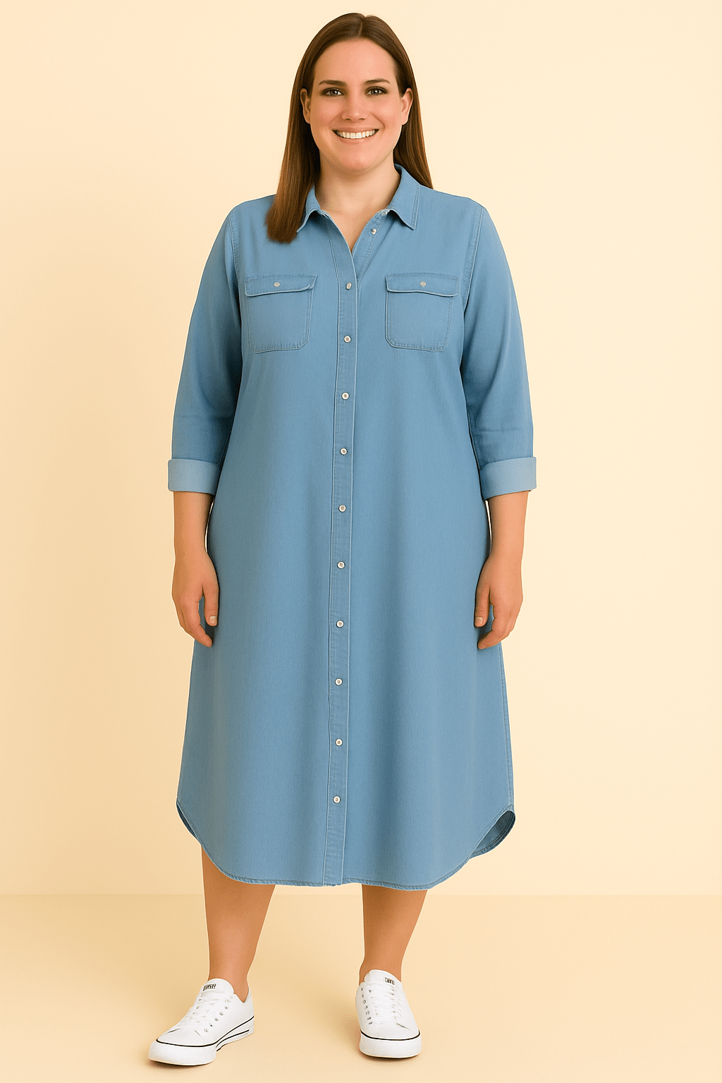 Evelyn | Denim Tummy Covering Dress - Dresses - MOOD Melbourne