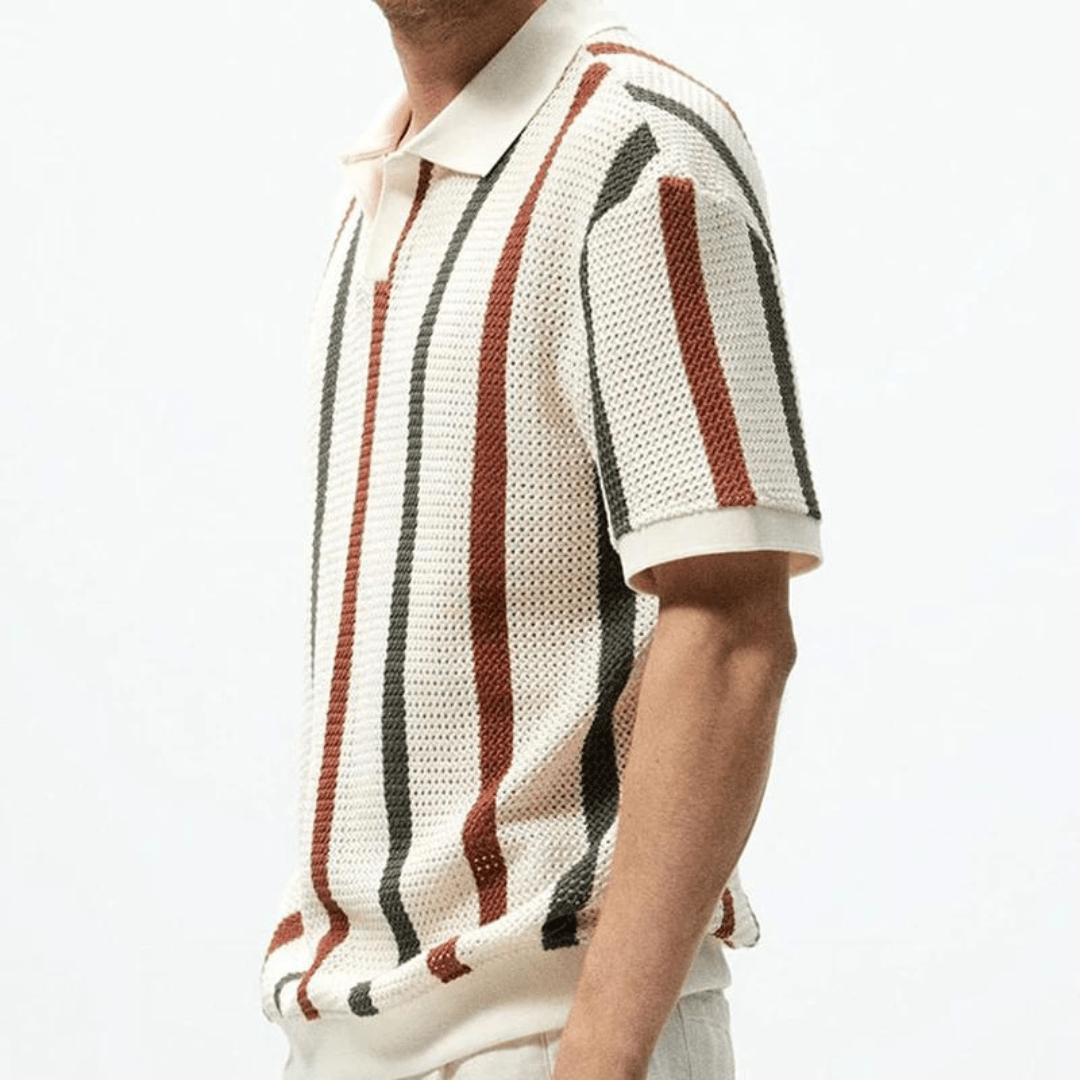 Fabio | Stylish Striped Men’s Polo Shirt - Polo shirt - MOOD Melbourne
