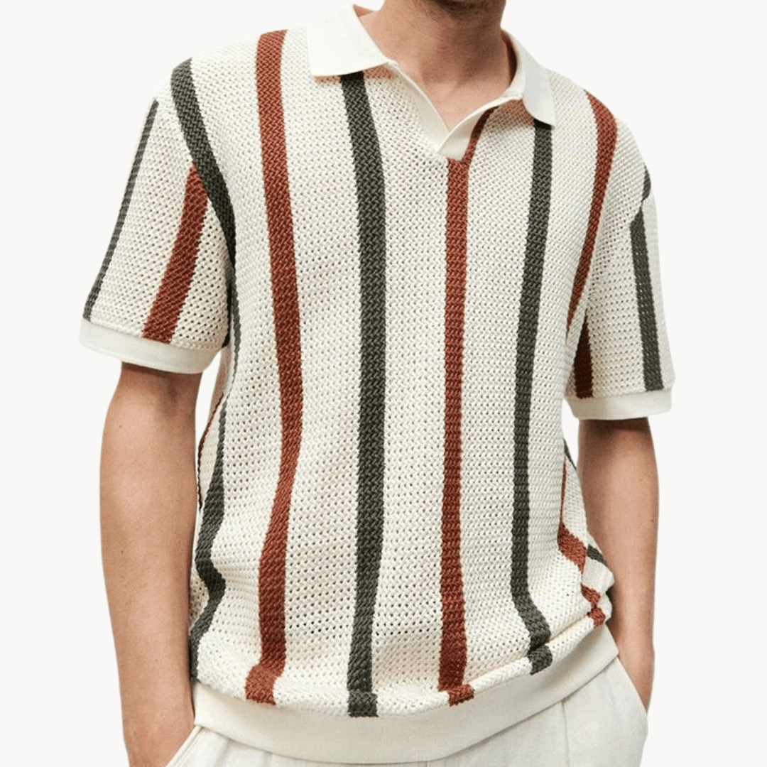 Fabio | Stylish Striped Men’s Polo Shirt - Polo shirt - MOOD Melbourne