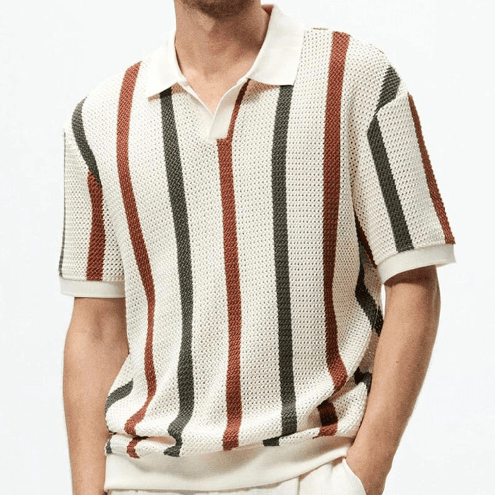 Fabio | Stylish Striped Men’s Polo Shirt - Polo shirt - MOOD Melbourne