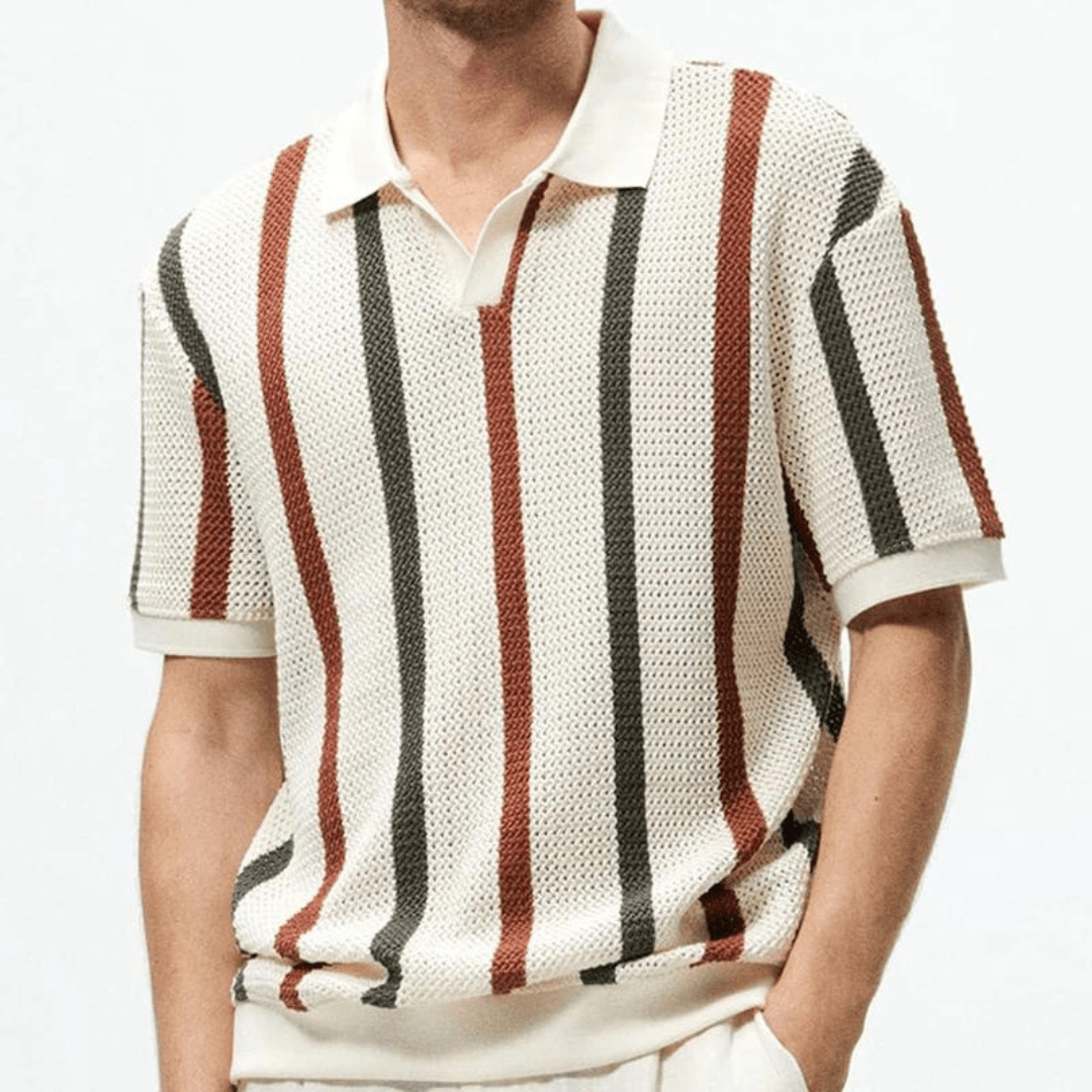 Fabio | Stylish Striped Men’s Polo Shirt - Polo shirt - MOOD Melbourne
