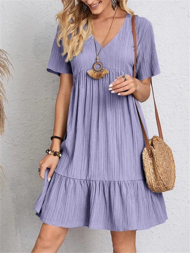 Tummy-Control Retro V-Neck Dress