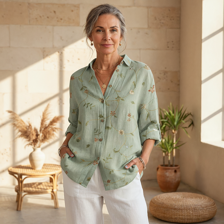 Lucienne | Floral Button Blouse