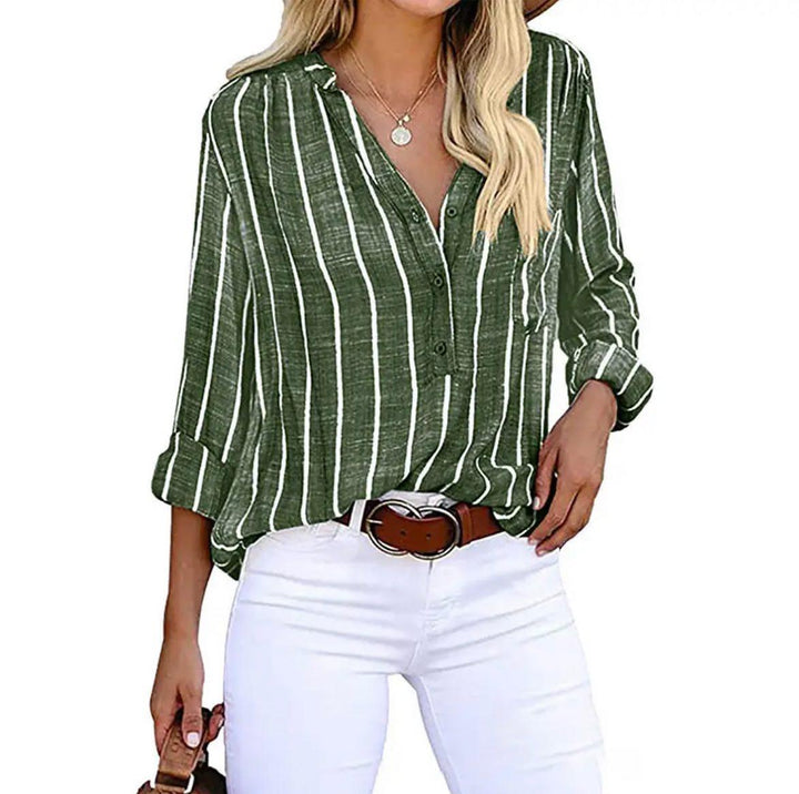 Giana™ - Striped Casual Blouse - JF988041 - MOOD Melbourne
