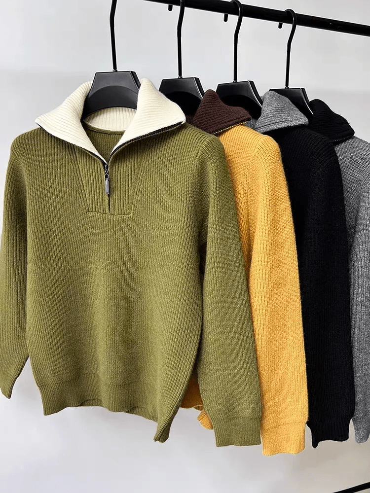 Gianni | Half - Zip Ribbed Men’s Sweater - Sweater - MOOD Melbourne