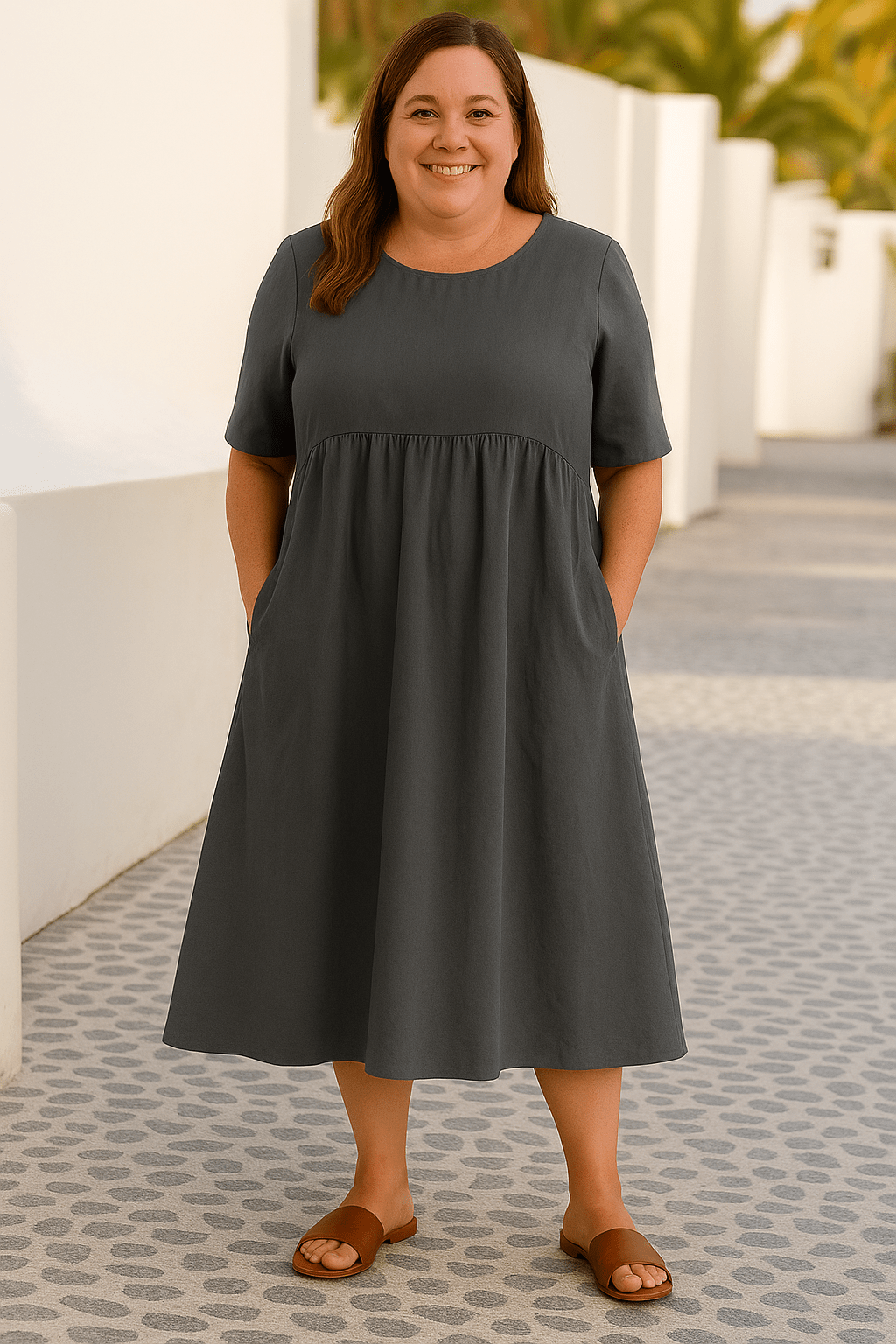 Grace | Casual Loose Tummy Covering Dress - Dresses - MOOD Melbourne