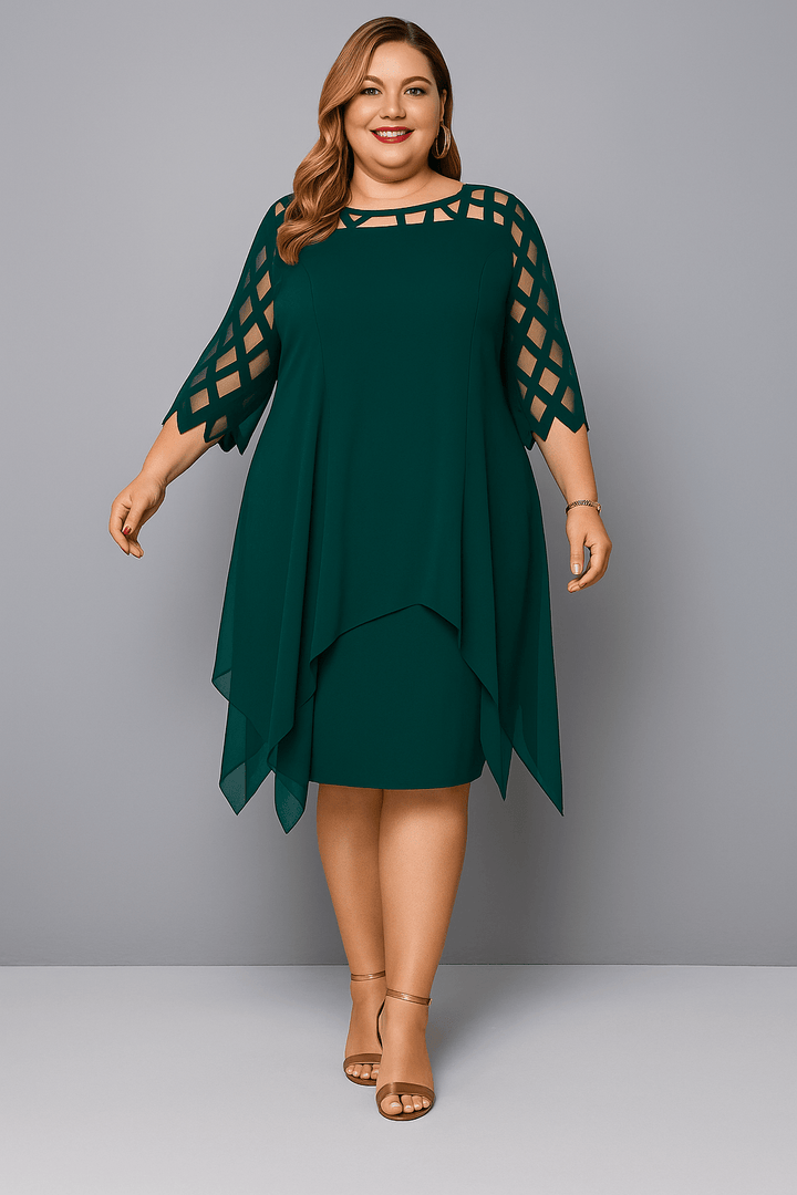 Hazel | Elegant Lace Sleeve Tummy Covering Dress - Dresses - MOOD Melbourne