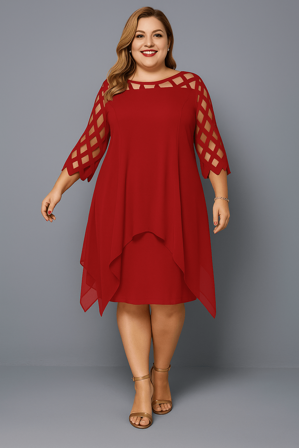 Hazel | Elegant Lace Sleeve Tummy Covering Dress - Dresses - MOOD Melbourne