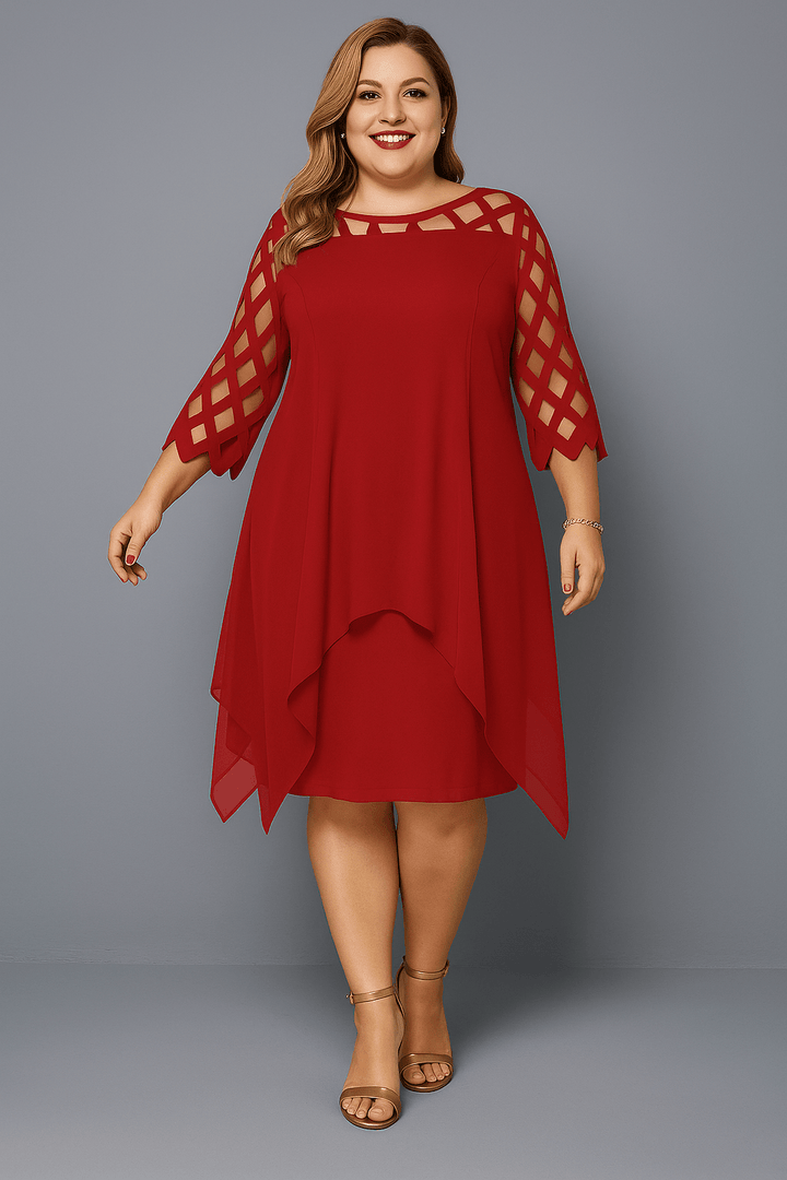Hazel | Elegant Lace Sleeve Tummy Covering Dress - Dresses - MOOD Melbourne