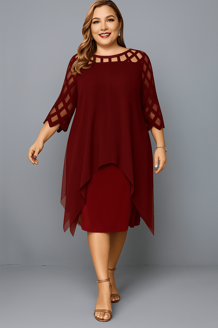 Hazel | Elegant Lace Sleeve Tummy Covering Dress - Dresses - MOOD Melbourne