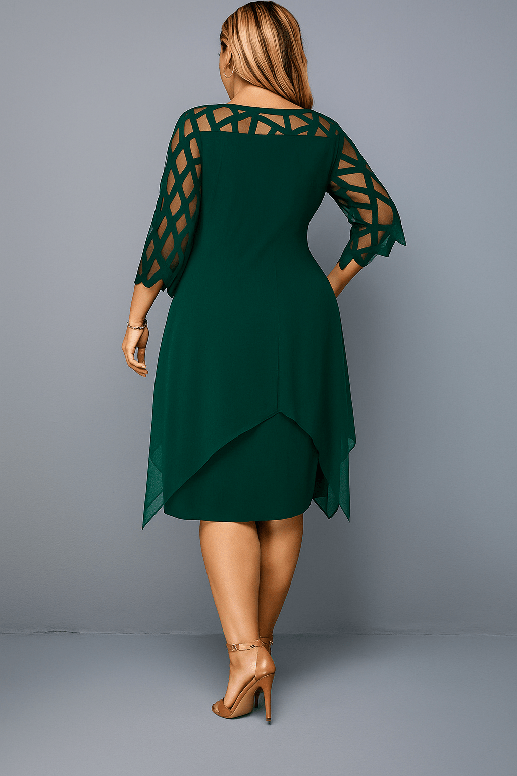 Hazel | Elegant Lace Sleeve Tummy Covering Dress - Dresses - MOOD Melbourne