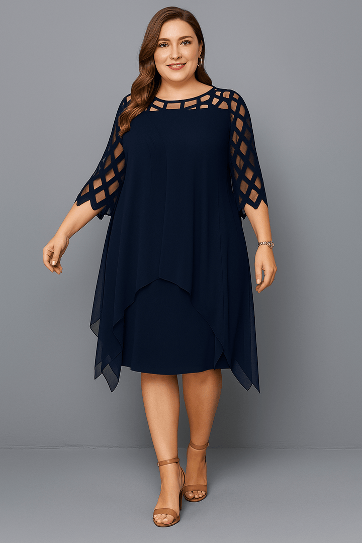 Hazel | Elegant Lace Sleeve Tummy Covering Dress - Dresses - MOOD Melbourne