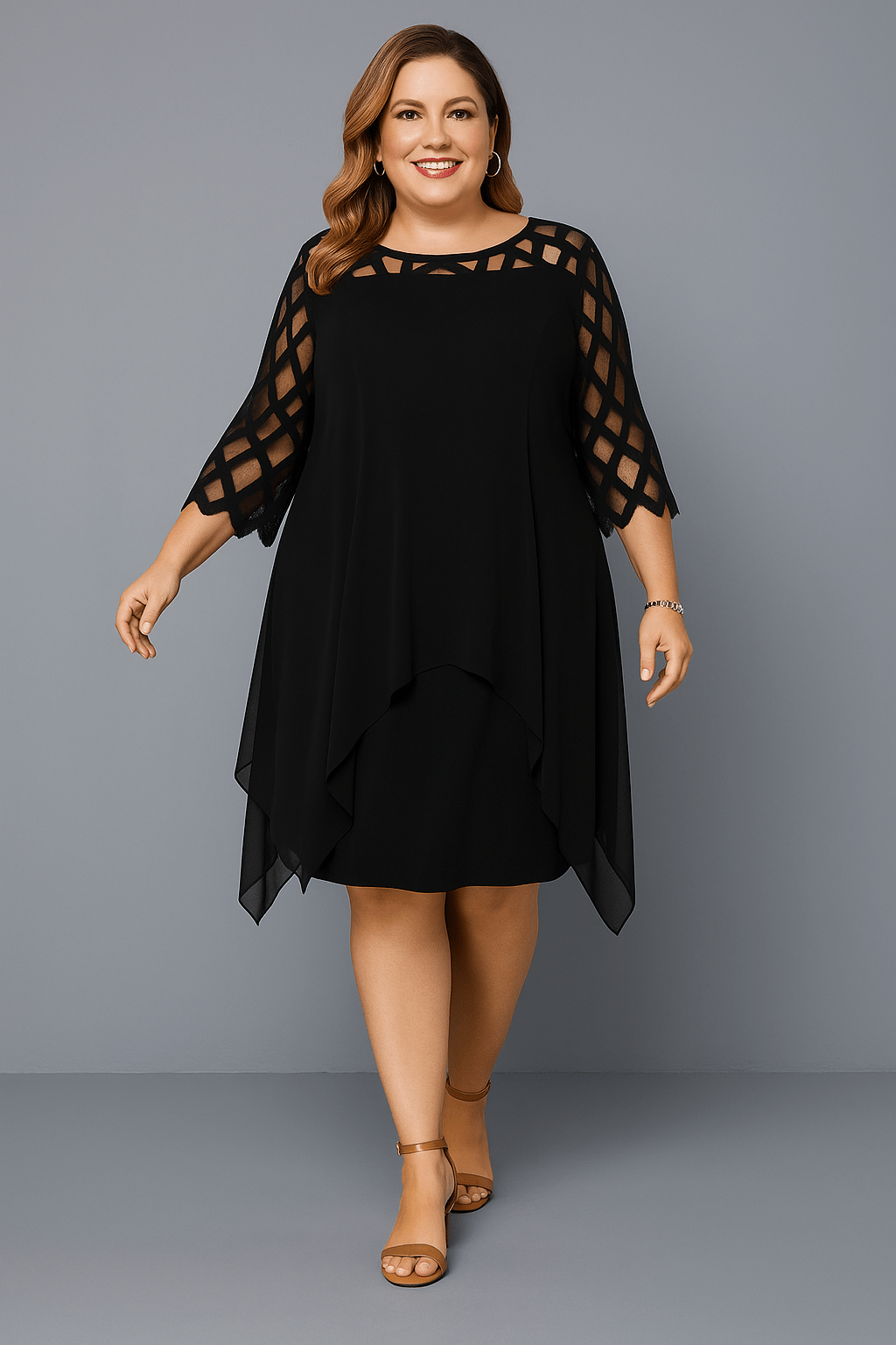 Hazel | Elegant Lace Sleeve Tummy Covering Dress - Dresses - MOOD Melbourne