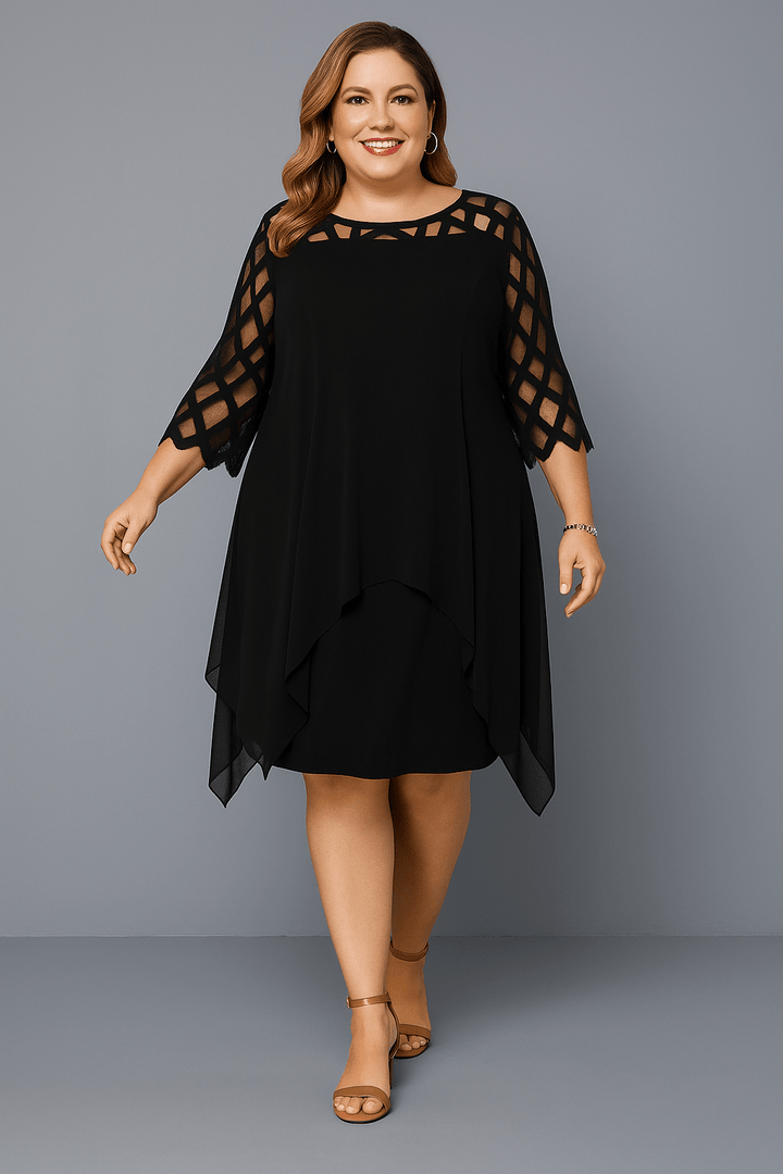 Hazel | Elegant Lace Sleeve Tummy Covering Dress - Dresses - MOOD Melbourne
