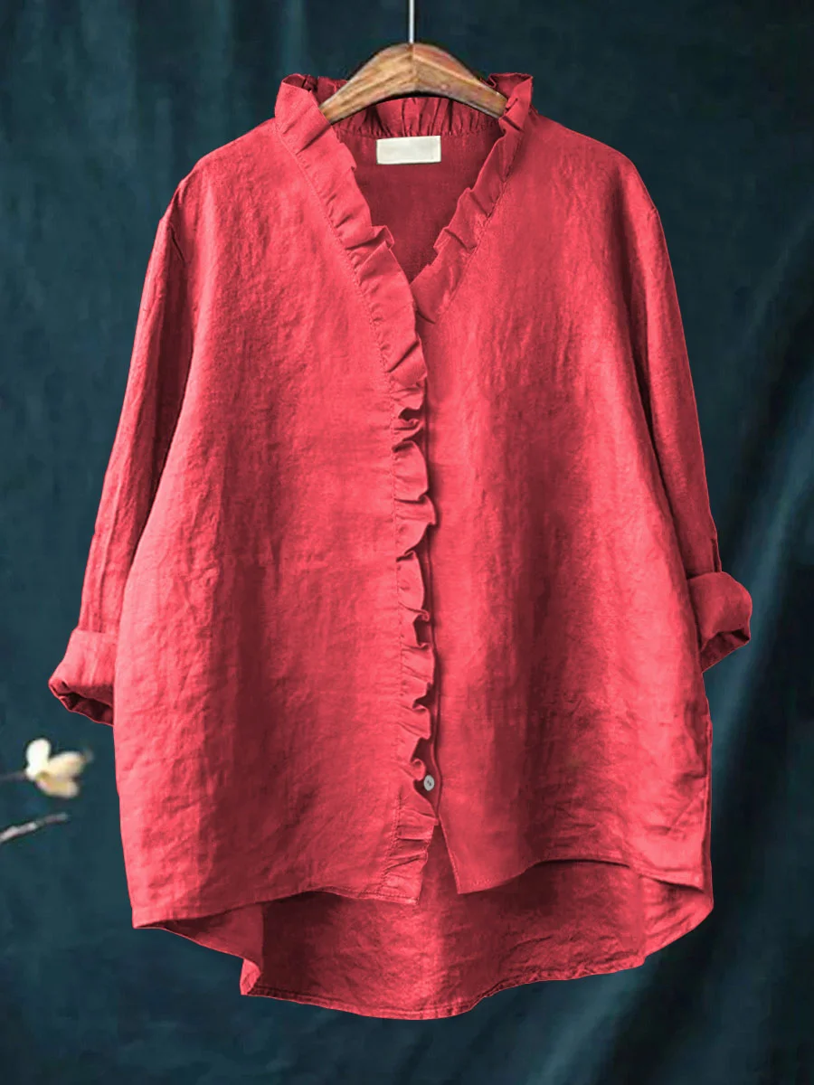 Mara | Ruffled V-Neck Blouse
