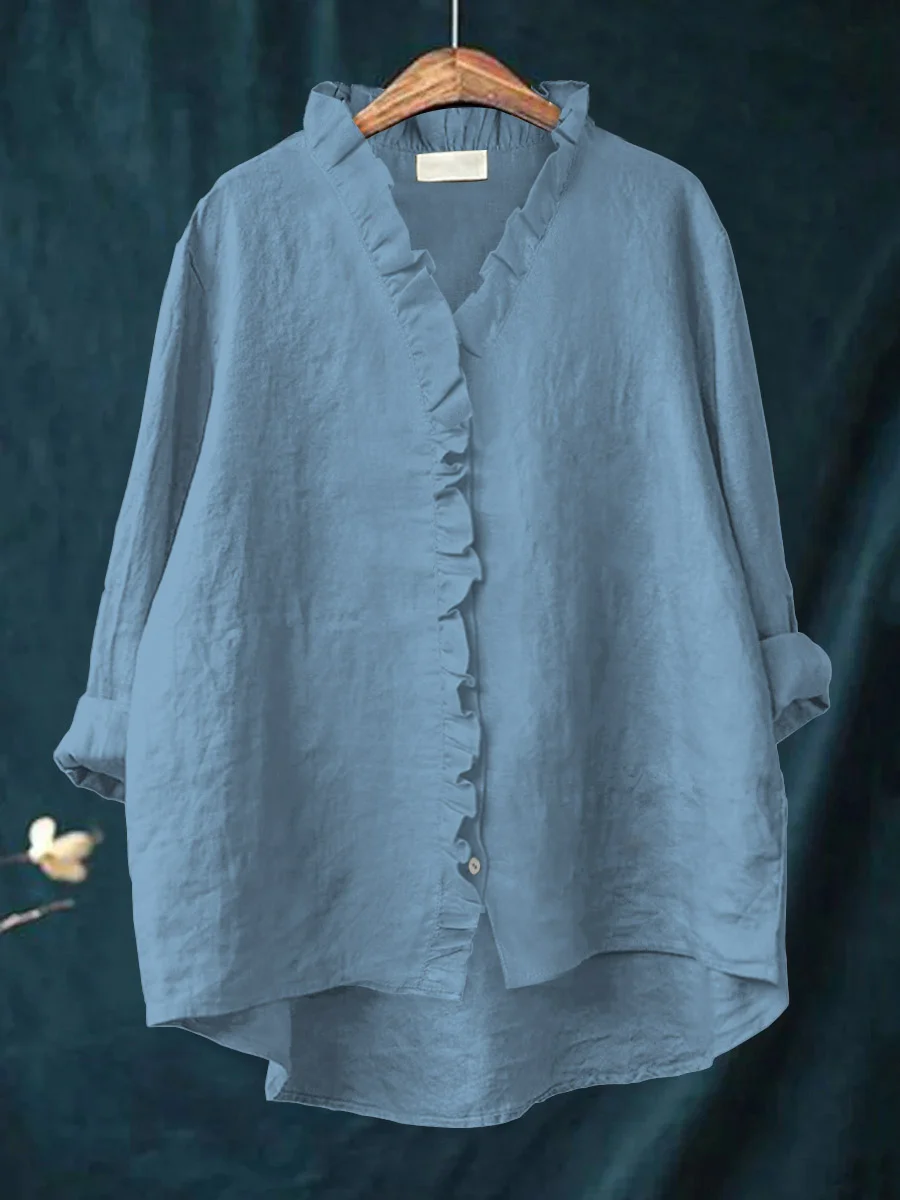 Mara | Ruffled V-Neck Blouse