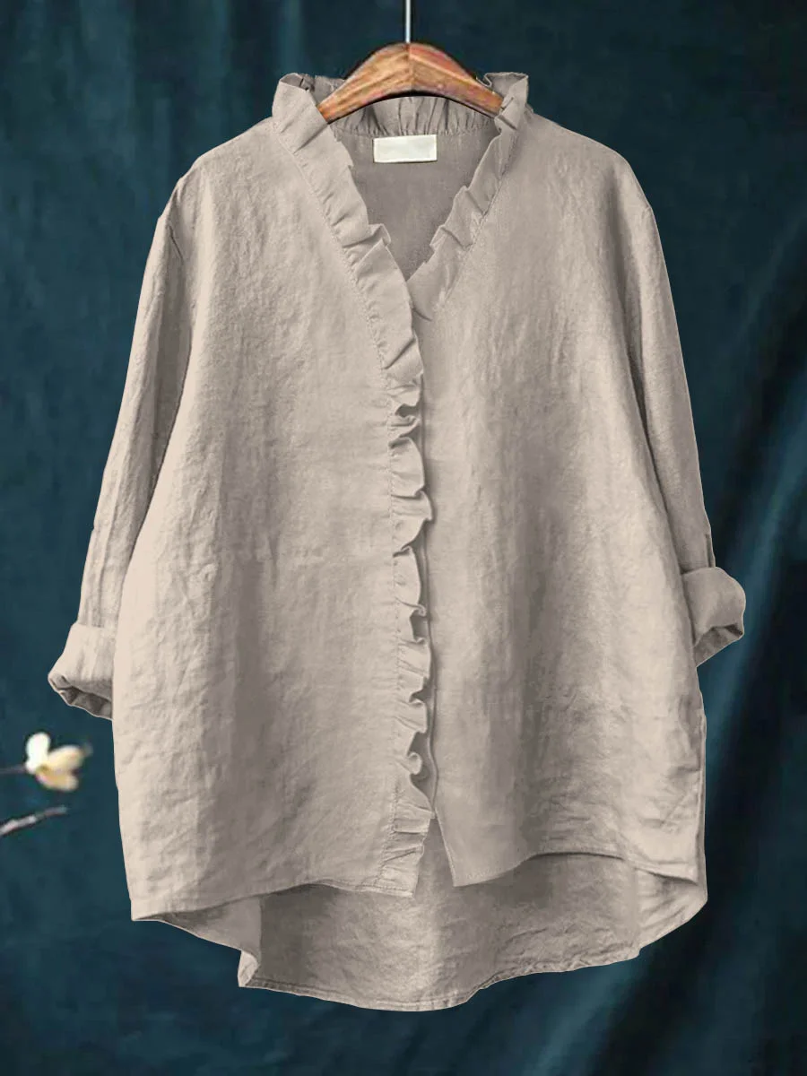 Mara | Ruffled V-Neck Blouse