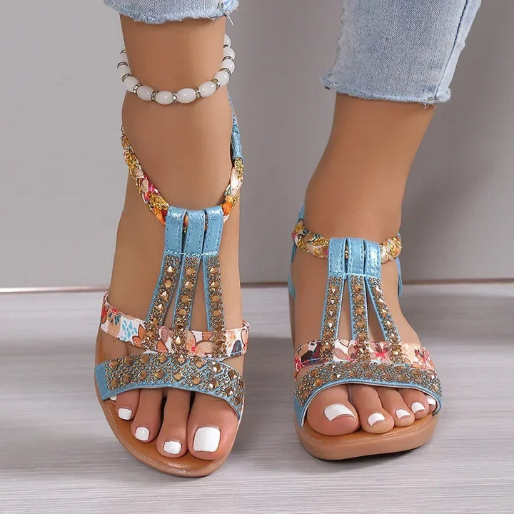 Seraphina | Boho Beaded Wedge Sandals