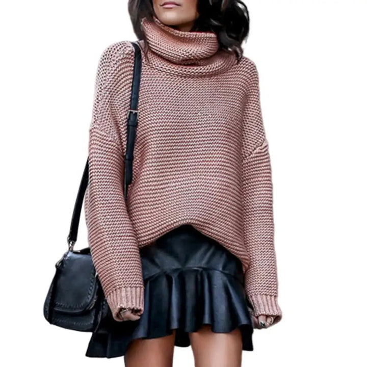 Iris Loose Turtleneck Pullover Sweater - 5:4182;14:29#Skin Pink - MOOD Melbourne